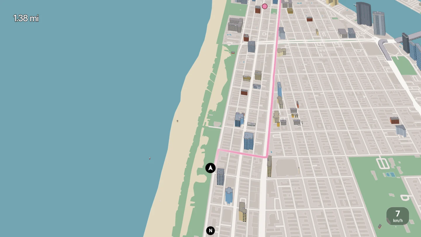 ViceMaps landscape navigation map captured on Android