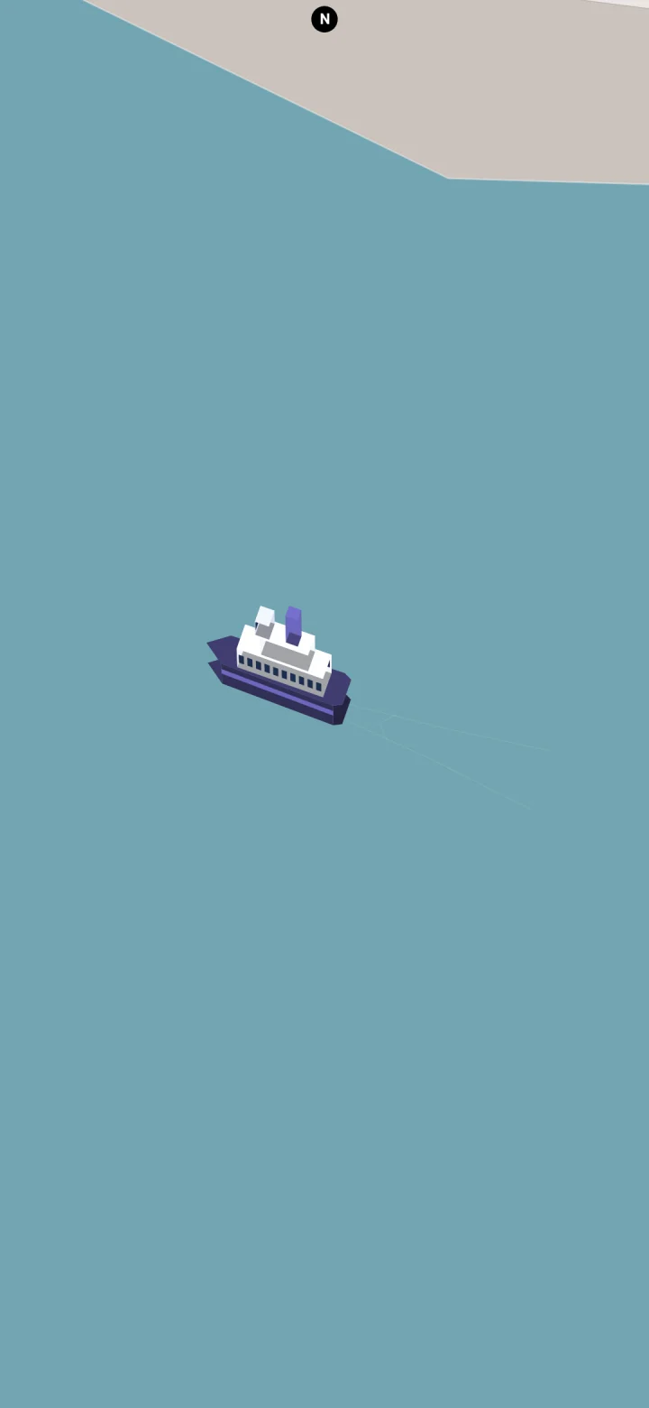 A boat rendered on the water in ViceMaps