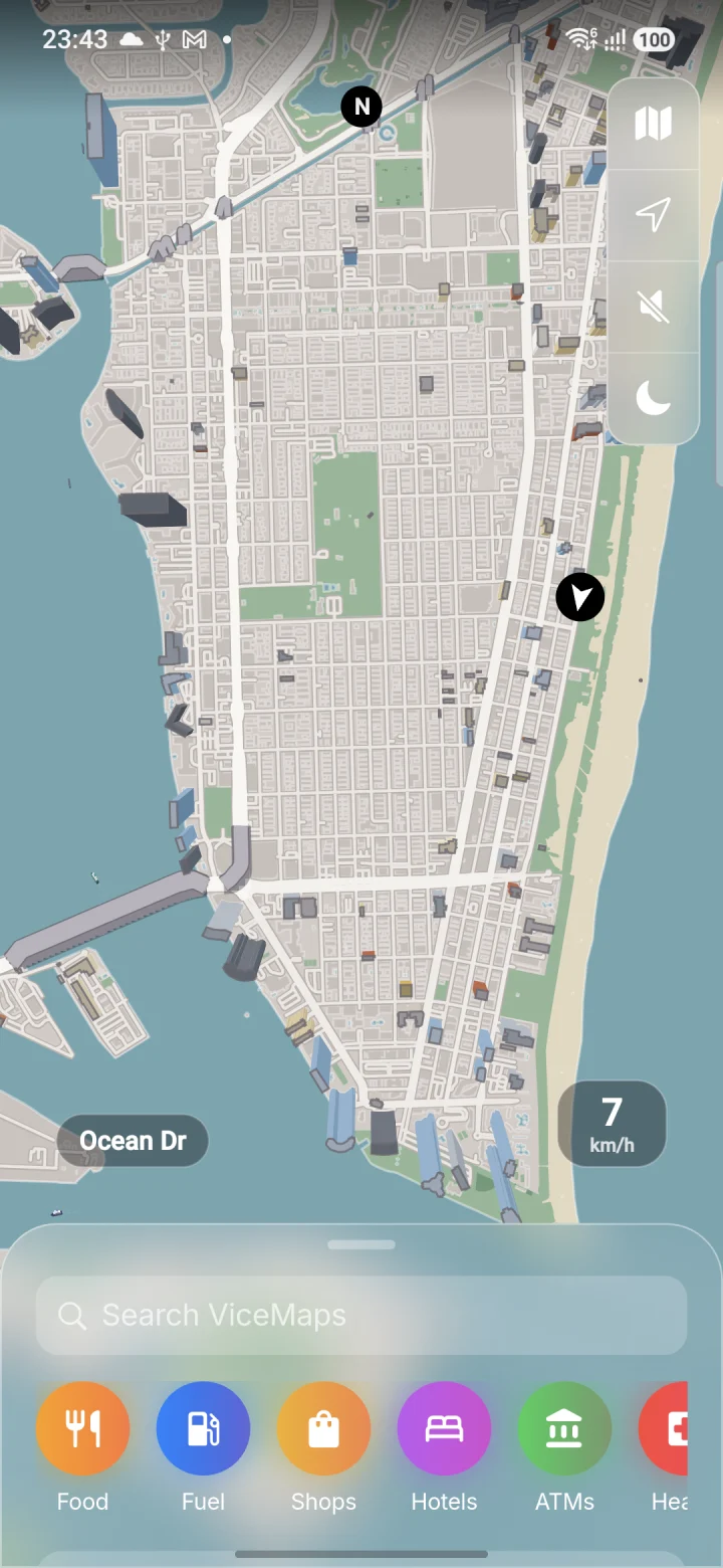 Sunset District map on the ViceMaps Android app